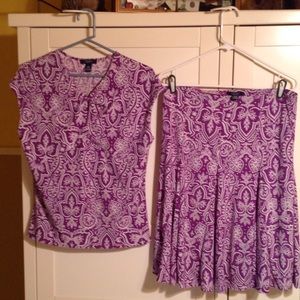 2 piece skirt & top, Chaps, size M